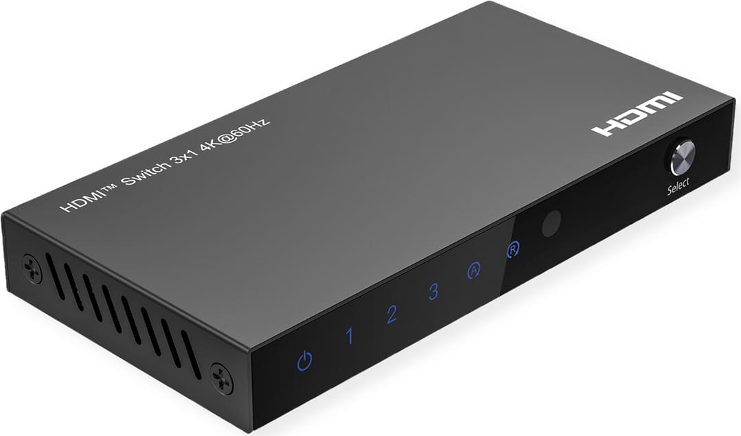 Roline HDMI Switch, 3x1, 4K60Hz, with