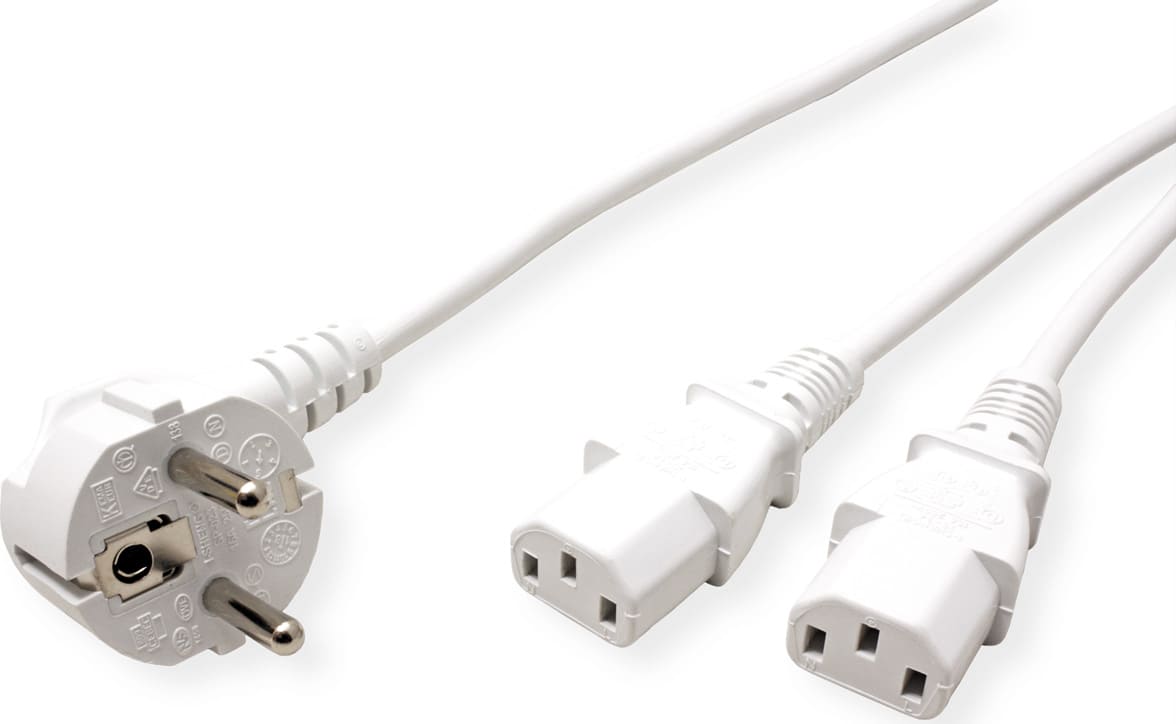 Roline Y-Power Cable, 2x straight IEC
