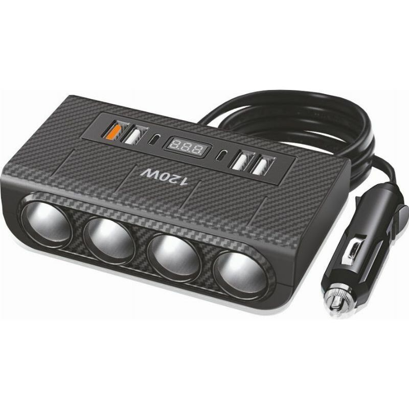 Sadalītājs 4 Ligzdas, 4 USB, 2