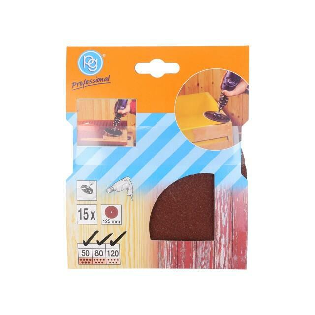 PG PROFESSIONAL Sanding plate; Ø125mm; 15pcs