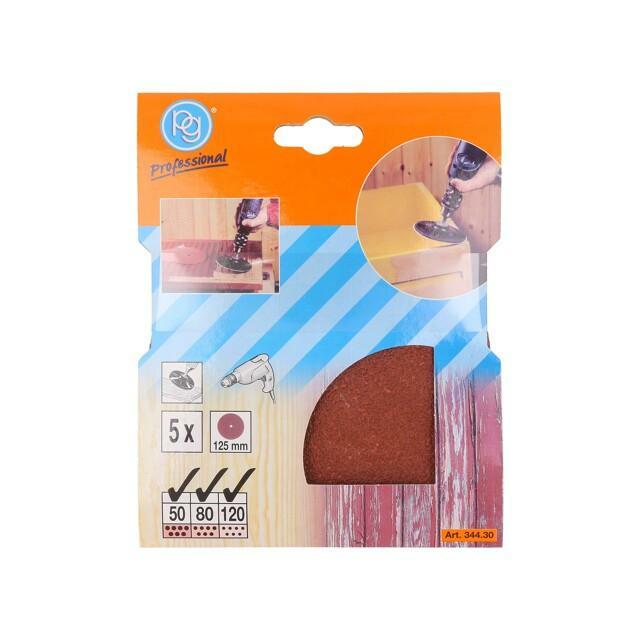 PG PROFESSIONAL Sanding plate; Ø125mm; 5pcs
