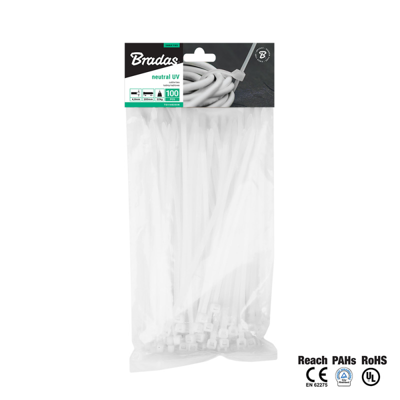 BRADAS Savilcējaptveres 4.8x350mm,100gb.,baltas