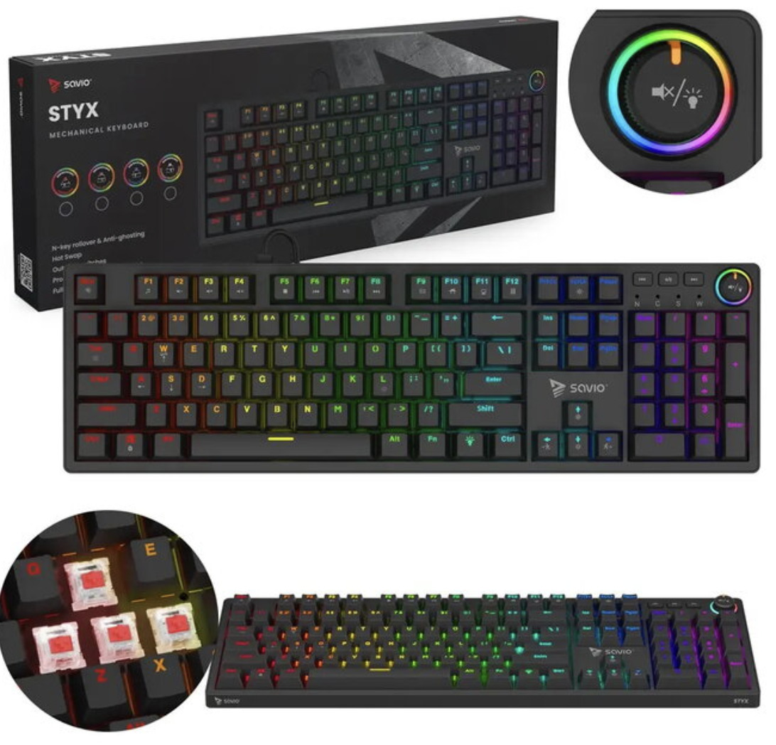 Savio STYX Outemu Klaviatūra Hot Swap