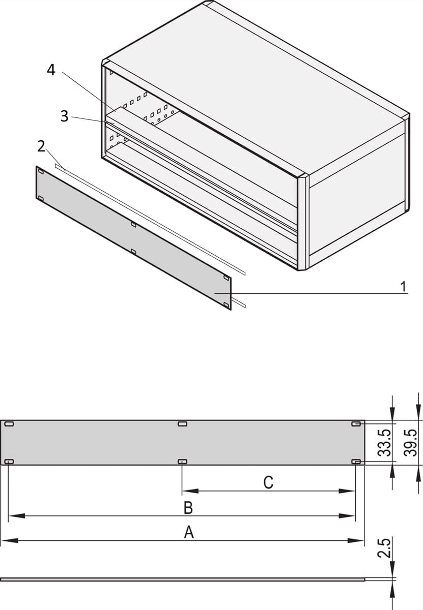 Schroff Front Panel 1 U, 84