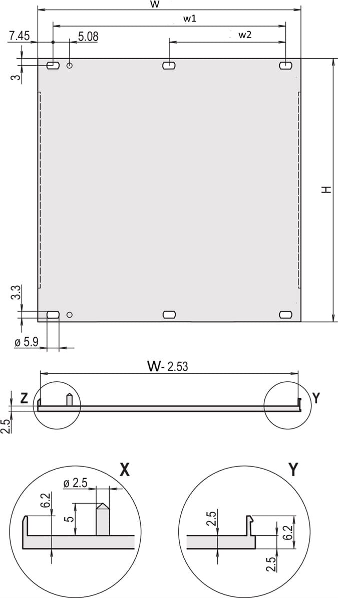 Schroff Front Panel, U-profile, Refrofit Shielding