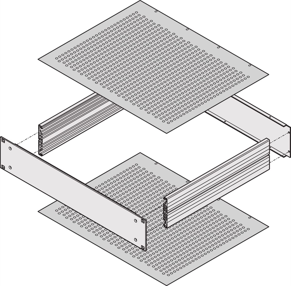 Schroff MultipacPRO Cover Plate, Perforated, Depth