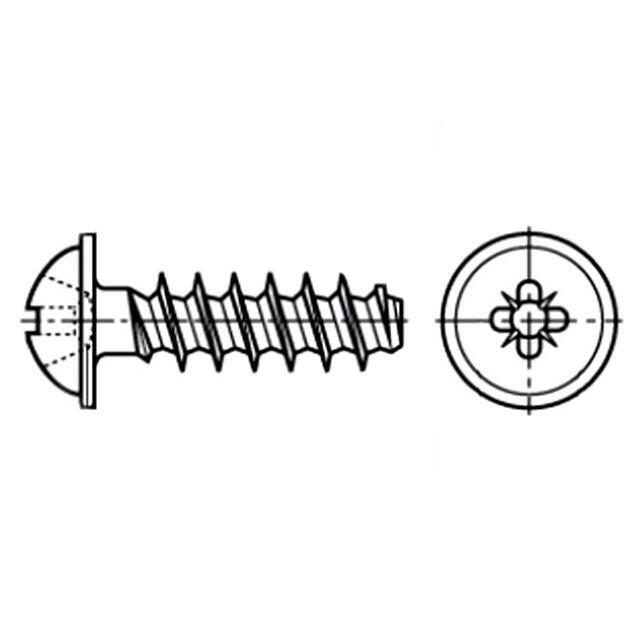 BOSSARD Screw; for plastic; 2.5x8