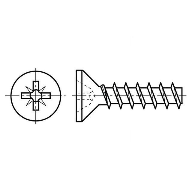 BOSSARD Screw; for plastic; 4x12; Head: