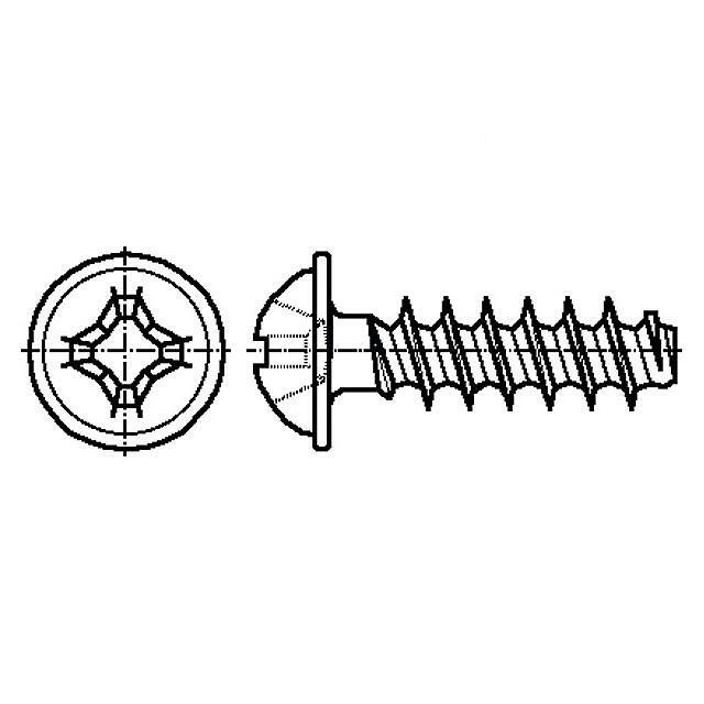 BOSSARD Screw; for plastic; 4x8; Head: