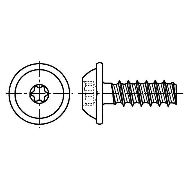 BOSSARD Screw; for plastic; with flange