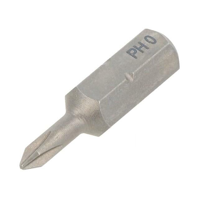 Screwdriver bit; Phillips; PH0; 1/4"; Overall