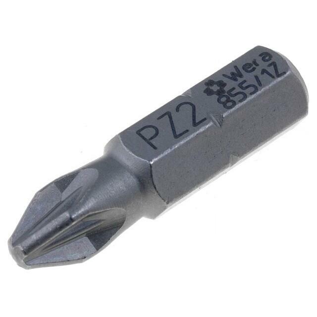 Screwdriver bit; Pozidriv®; PZ2; 1/4"; Overall