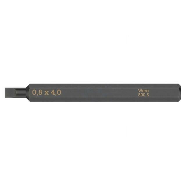 Screwdriver bit; slot; 4x0.8mm; 1/4"