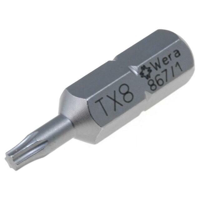 Screwdriver bit; Torx®; TX08; 1/4"; Overall