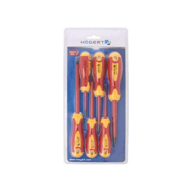 HÖGERT TECHNIK Screwdriver: insulated-set; insulated; Phillips