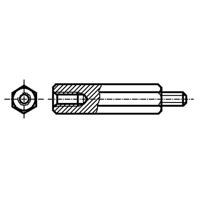 BOSSARD Screwed spacer sleeve; 25mm; Int