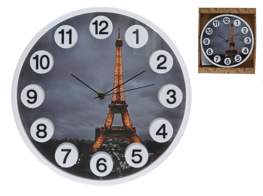 Sienas pulkstenis "Eiffel" ar 3D