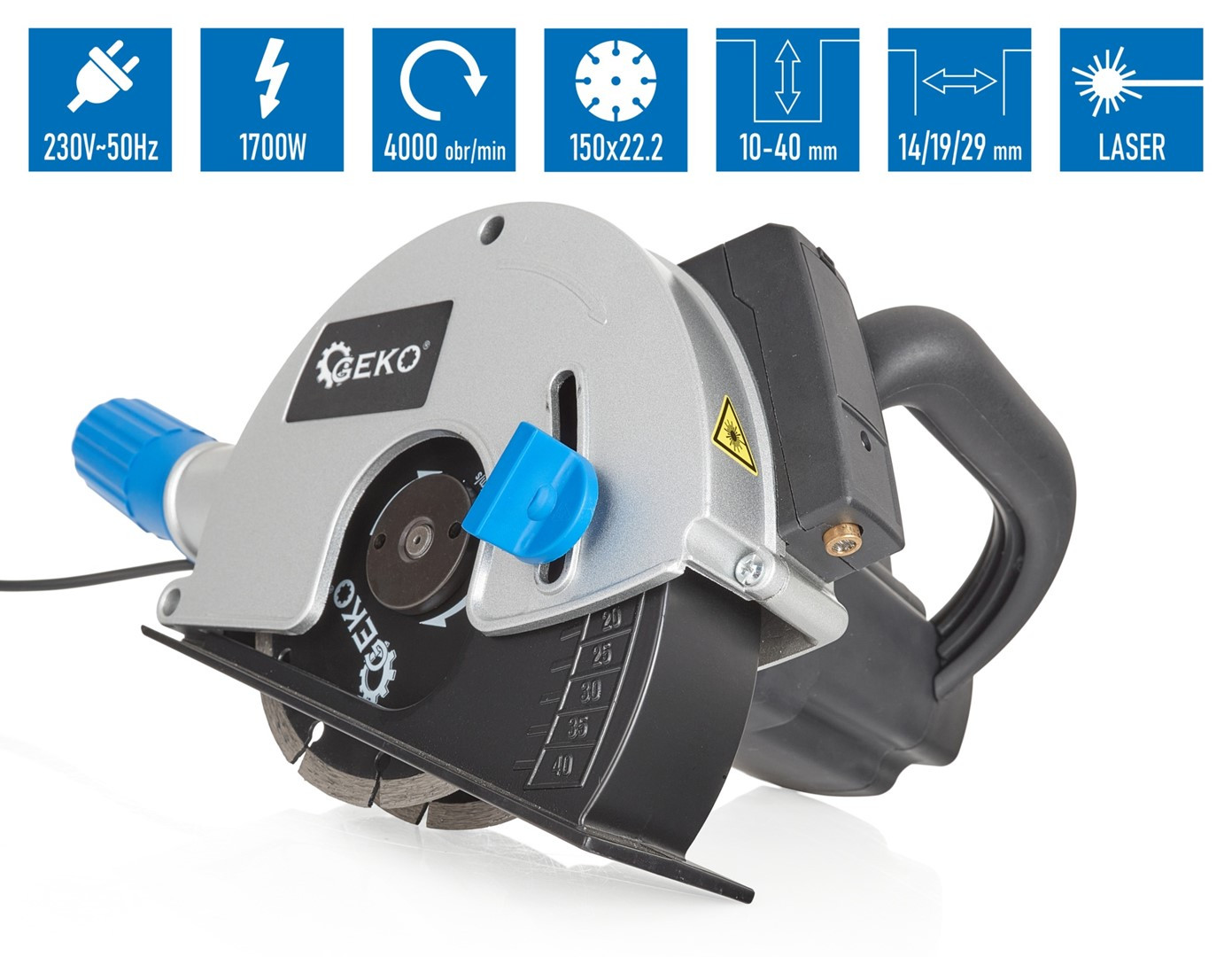 GEKO Sienu frēze ar lāzeru 1700W
