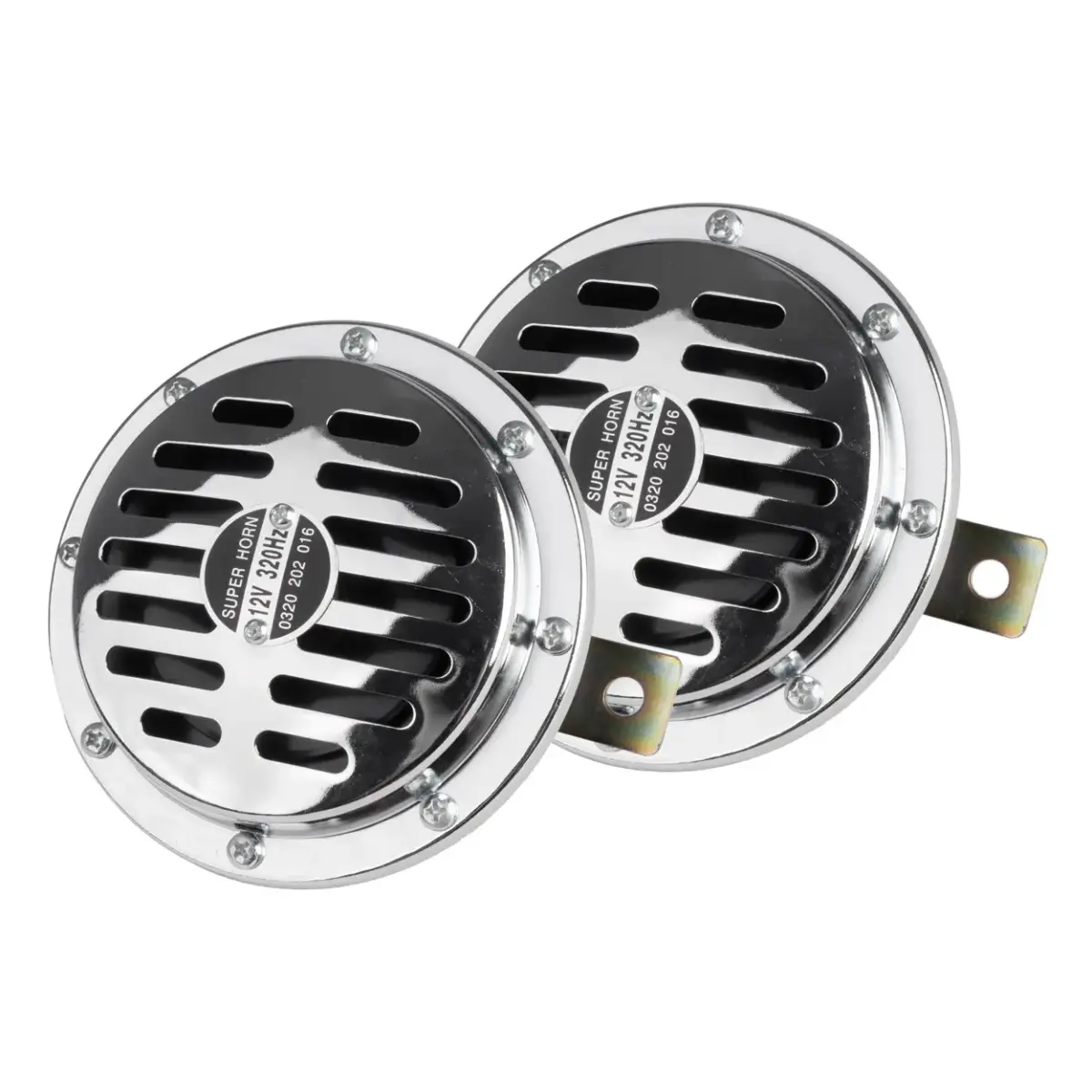 Skaņas signāls, hromēts, 125 mm, 12V
