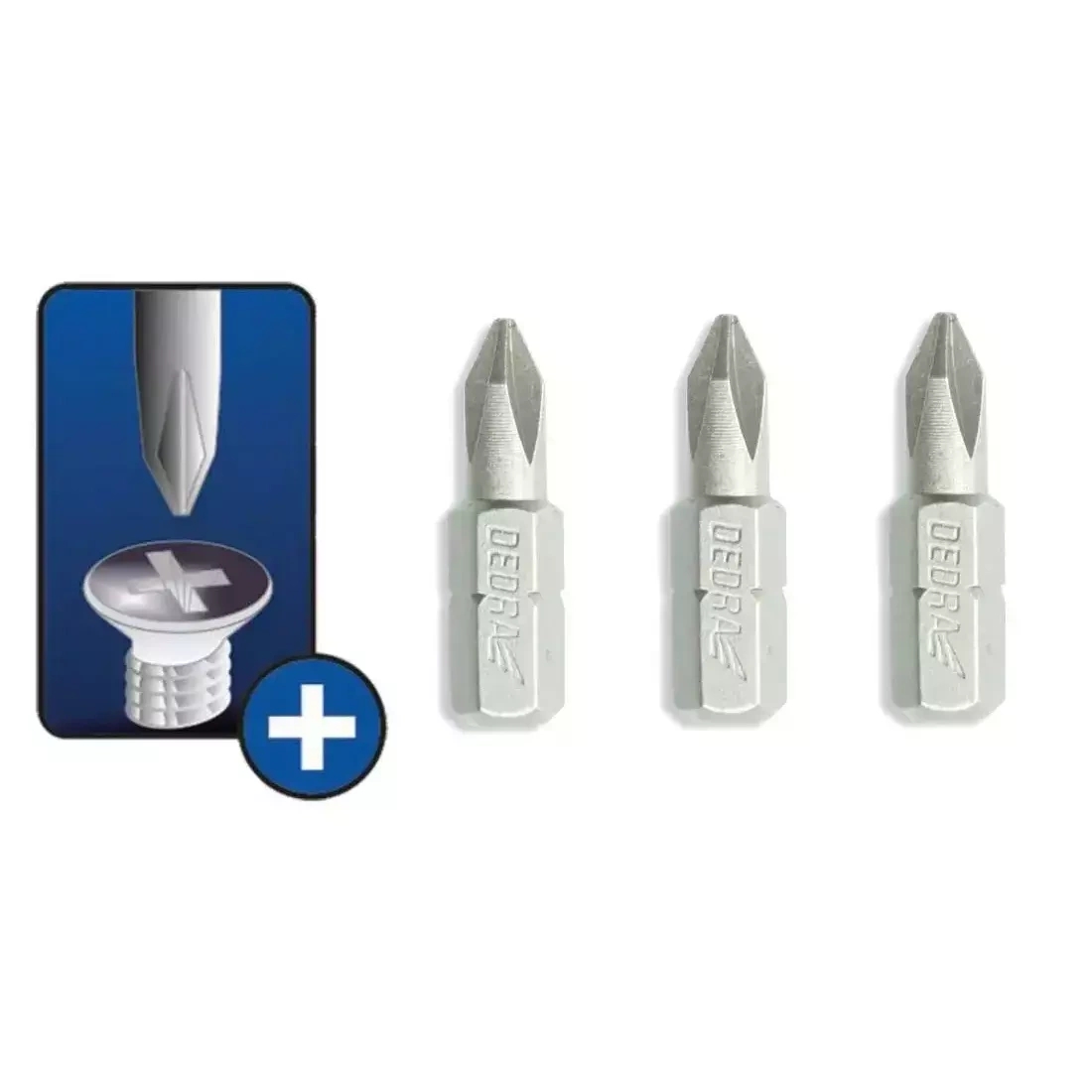 DEDRA-EXIM Skruvgriežu uzgali Phillips PH1x25mm, 3gab