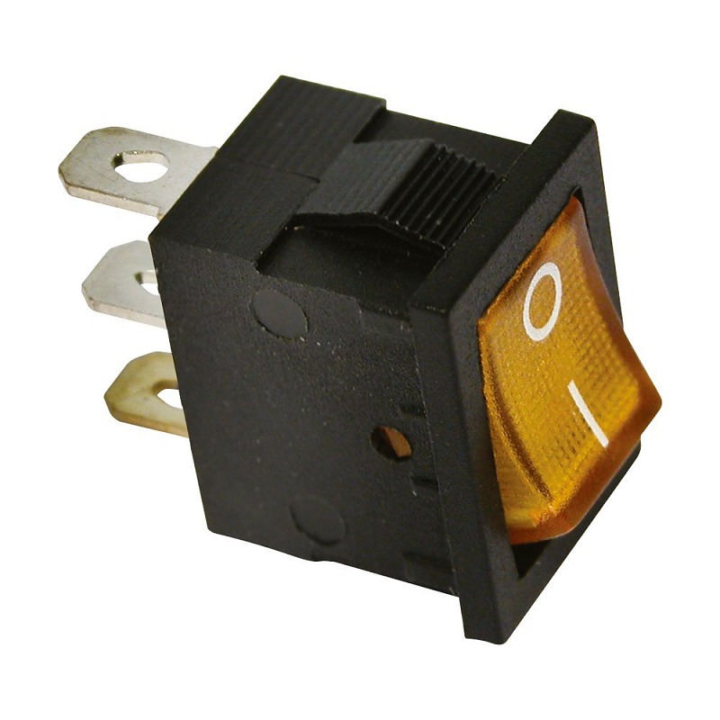 Slēdzis LED oranžs 12V 15A 19x14mm