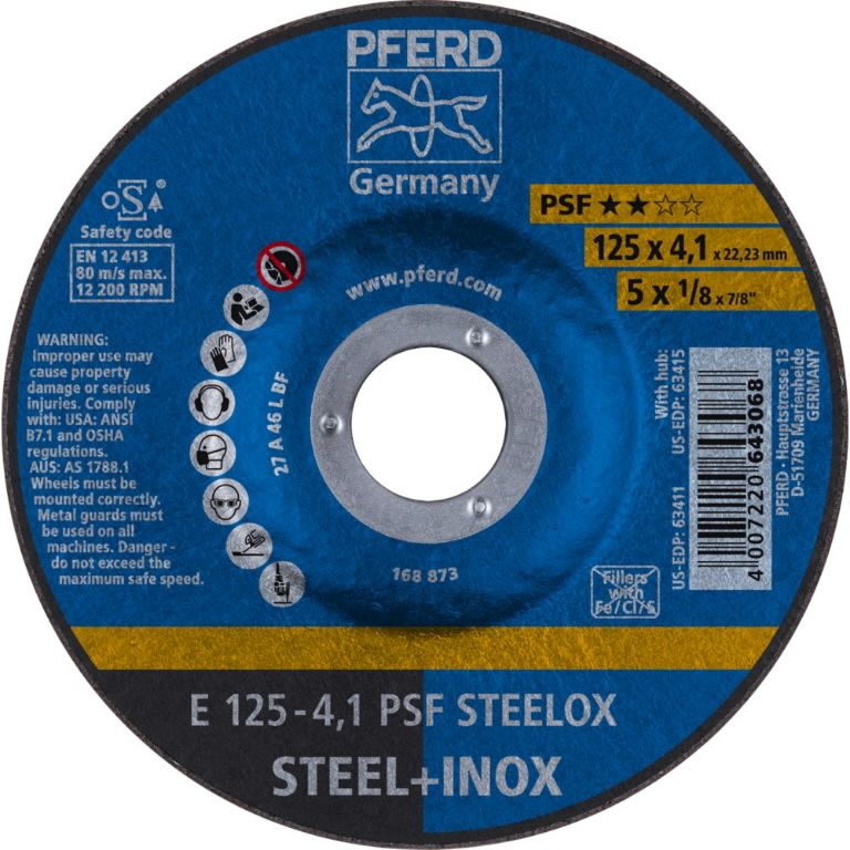 Slīpdisks PSF STEELOX 125x4,1/22,23mm