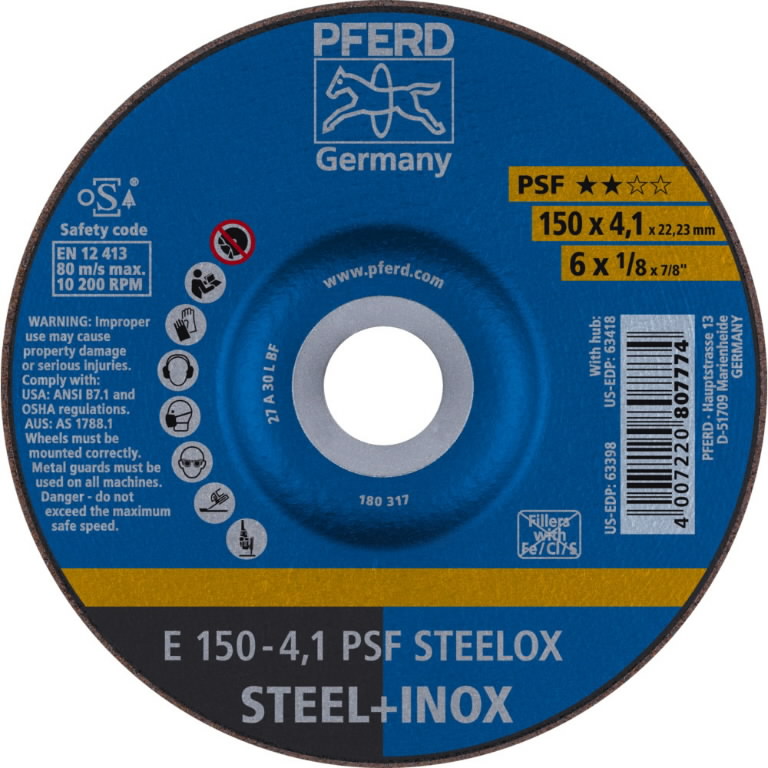 Slīpēšanas disks PSF STEELOX 150x4,1mm