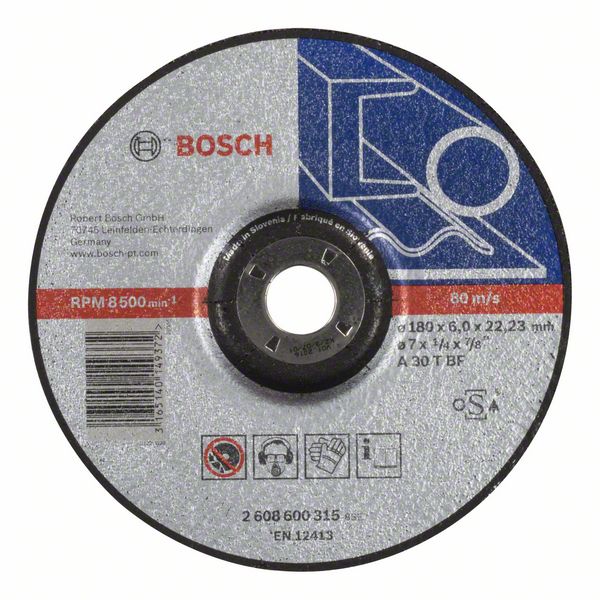 BOSCH Slīpēšanas ripa 180X22X6 mm, metālam