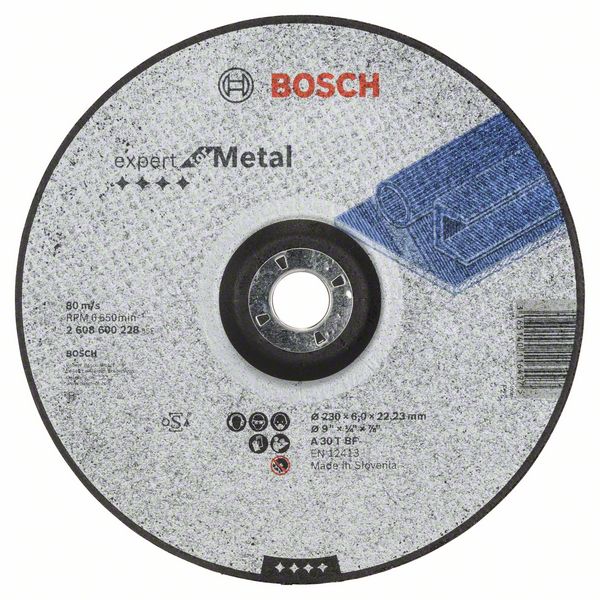 BOSCH Slīpēšanas ripa 230X22X6 mm, metālam