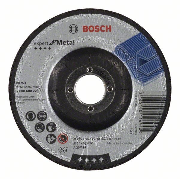 BOSCH Slīpēšanas ripa, izliekta 125X22X6 mm