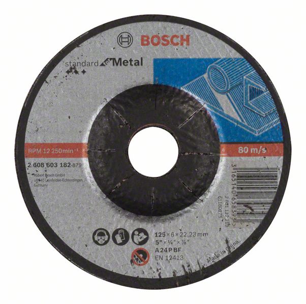 BOSCH Slīpēšanas ripa metālam Standard 125X22X6