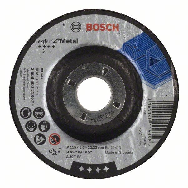 BOSCH Slīpripa 115x22x6 mm metālam |