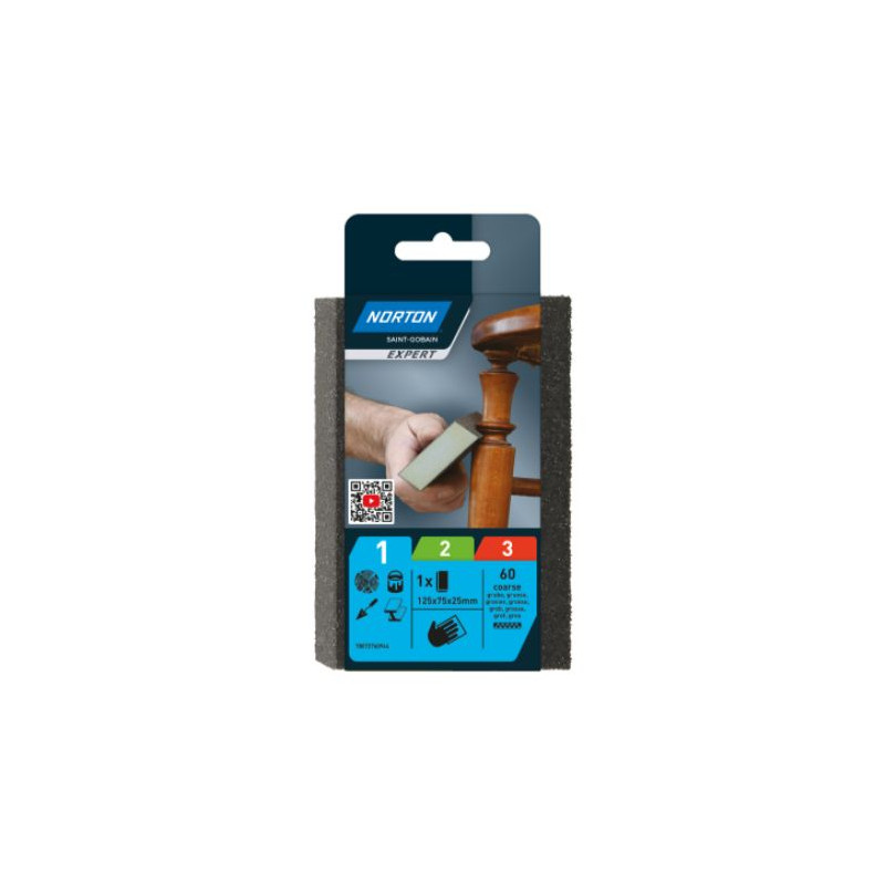 NORTON ABRASIVES Slīpšvamme dubultleņķa 125x75x25 P180