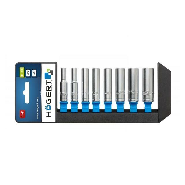 HÖGERT TECHNIK Socket: 6-angles-set; 1/4"; long