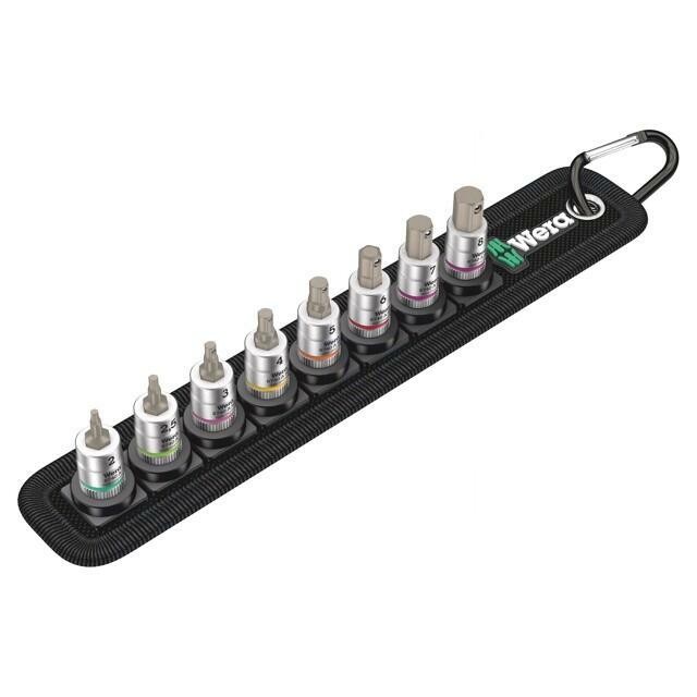 Socket: hex key-bit-set; 1/4"; 28mm; Kit:
