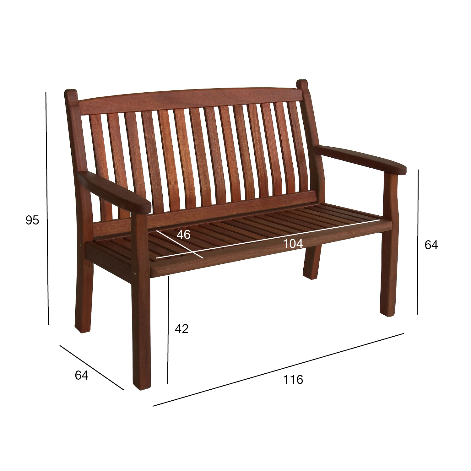 Sols WINDSOR 2-vietīgs 116x64x95cm, meranti |
