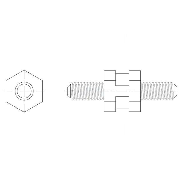 DREMEC Spacer sleeve; hexagonal; polyamide 66