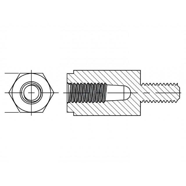 DREMEC Spacer sleeve; hexagonal; polyamide 66