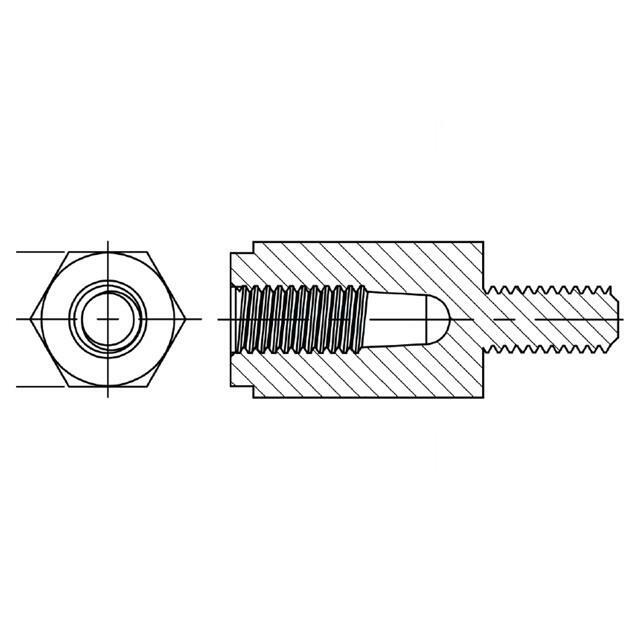 DREMEC Spacer sleeve; hexagonal; polyamide 66