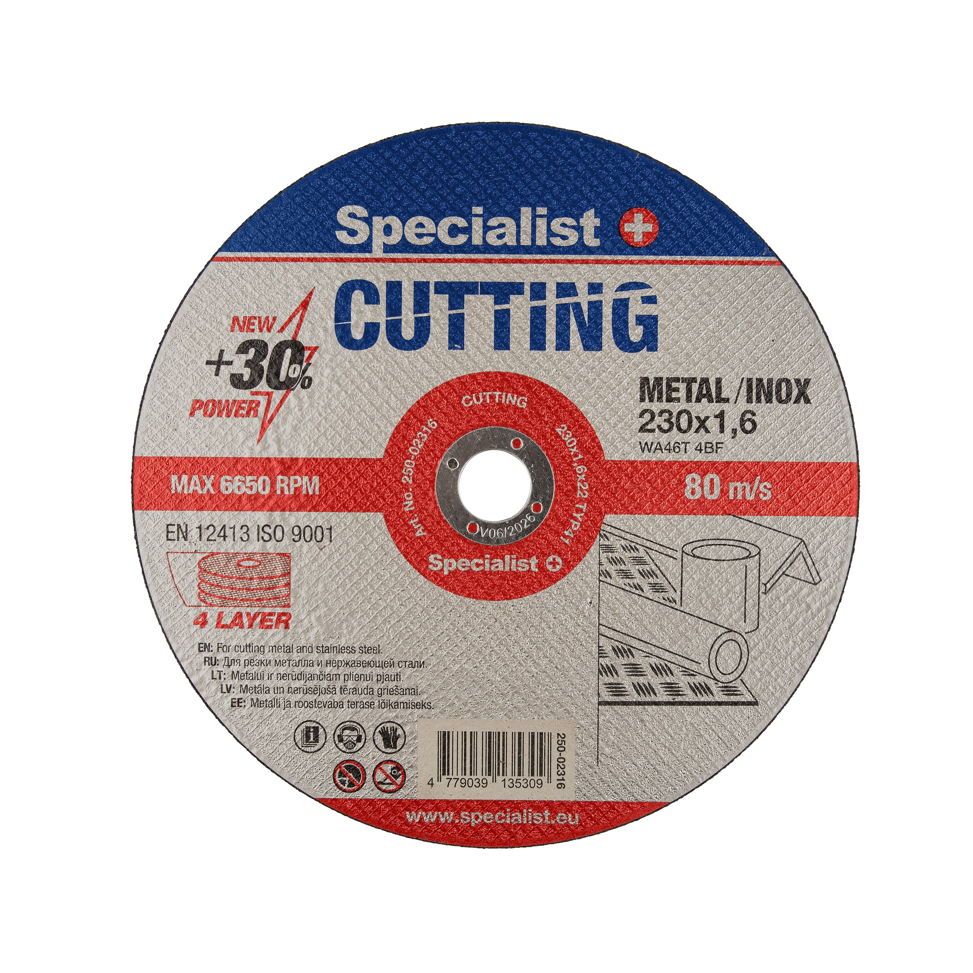 SPECIALIST+ metāla griešanas disks CUTTING, 230