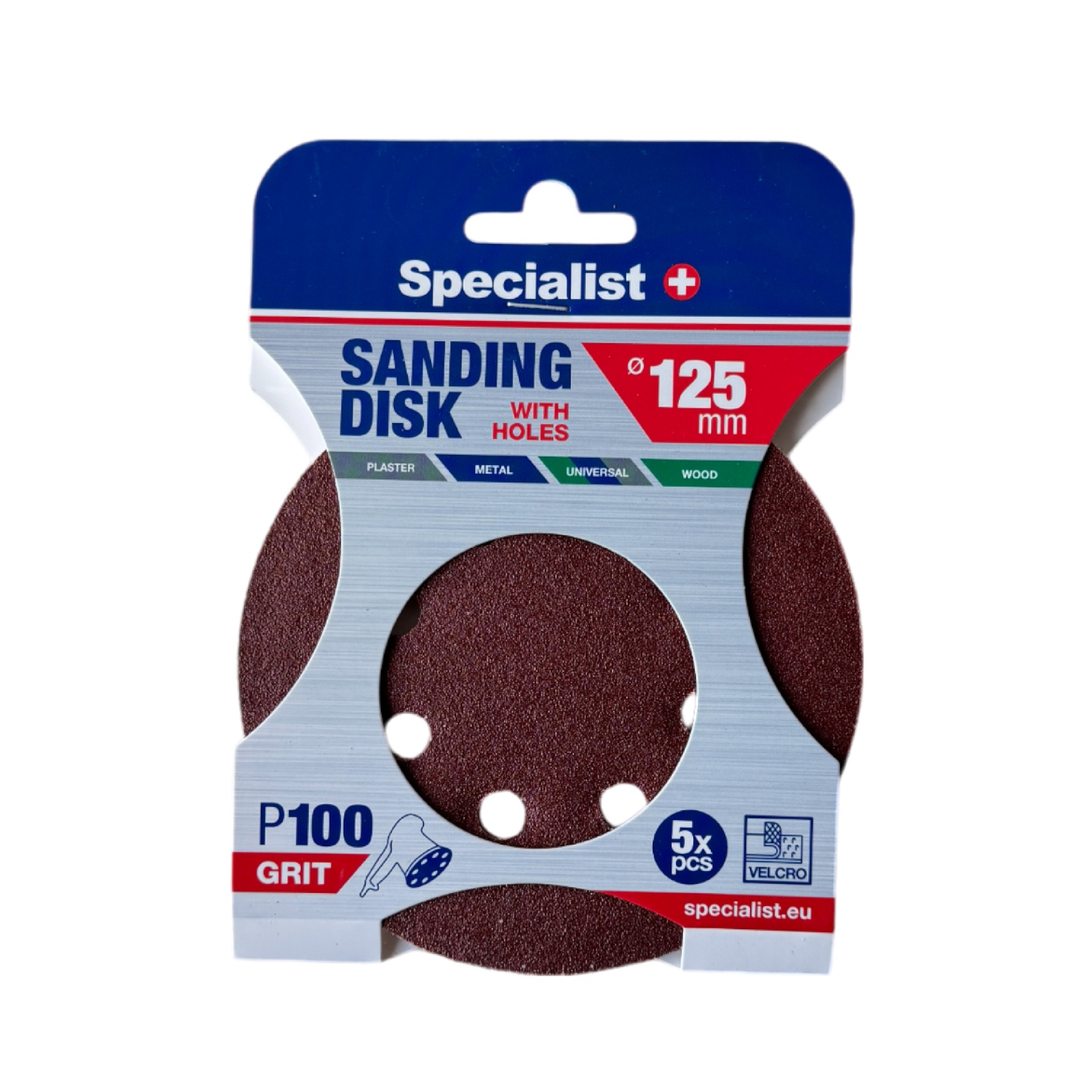 SPECIALIST+ smilšpapīrs ar caurumiem P100, 125