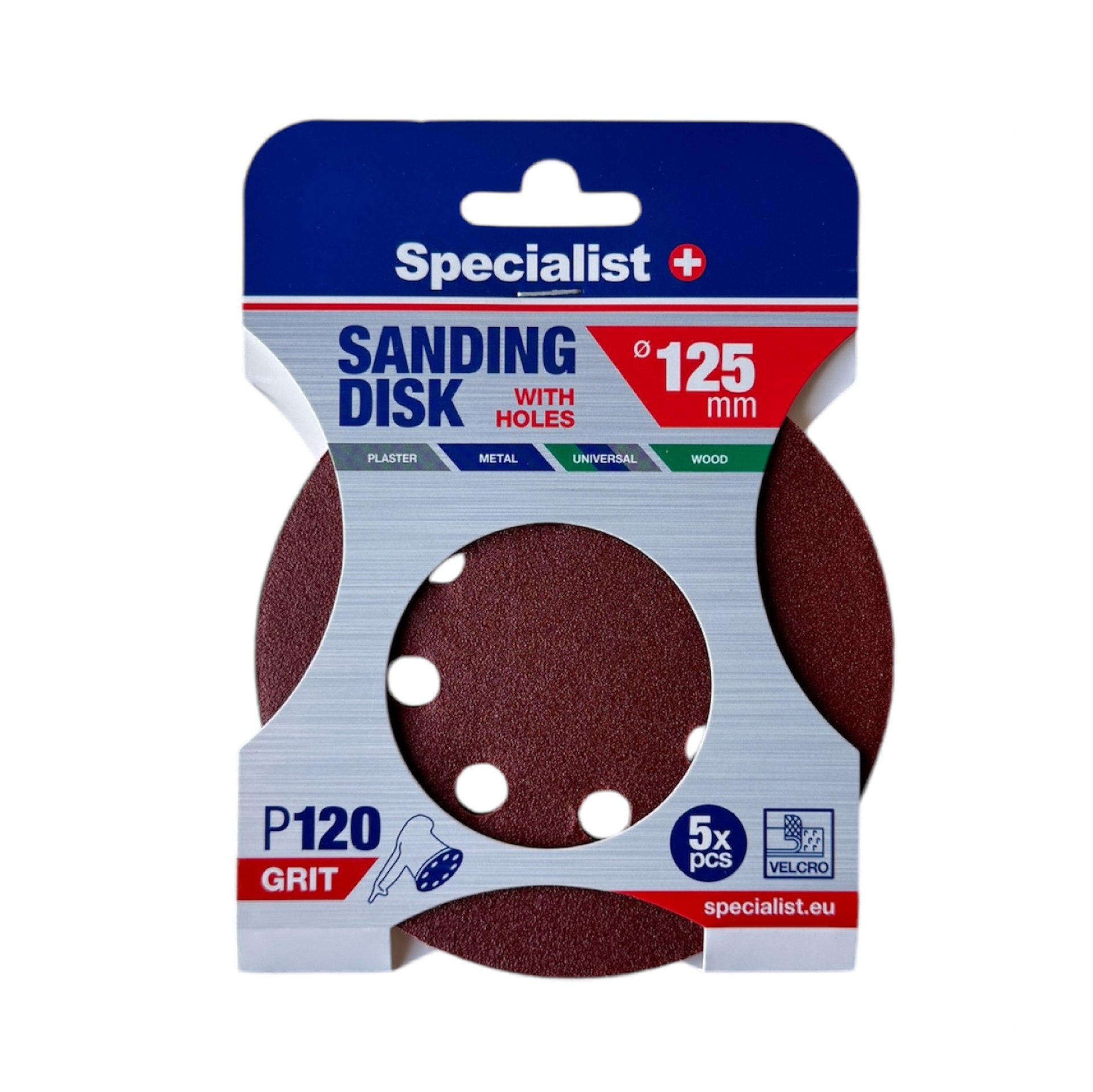 SPECIALIST+ smilšpapīrs ar caurumiem P120, 125