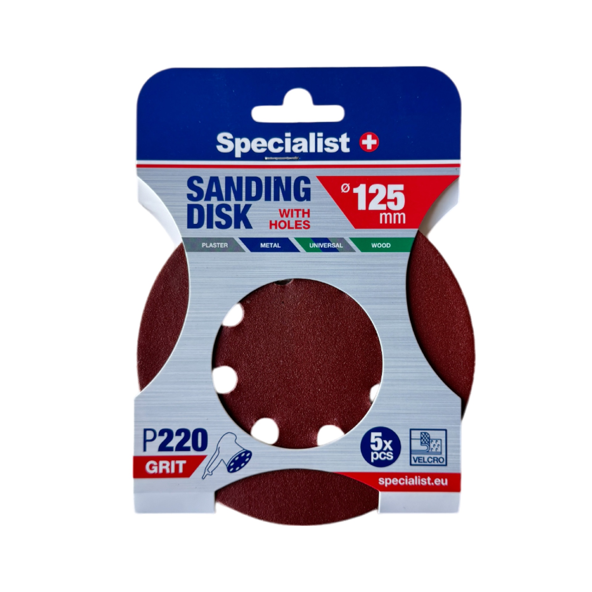 SPECIALIST+ smilšpapīrs ar caurumiem P220, 125