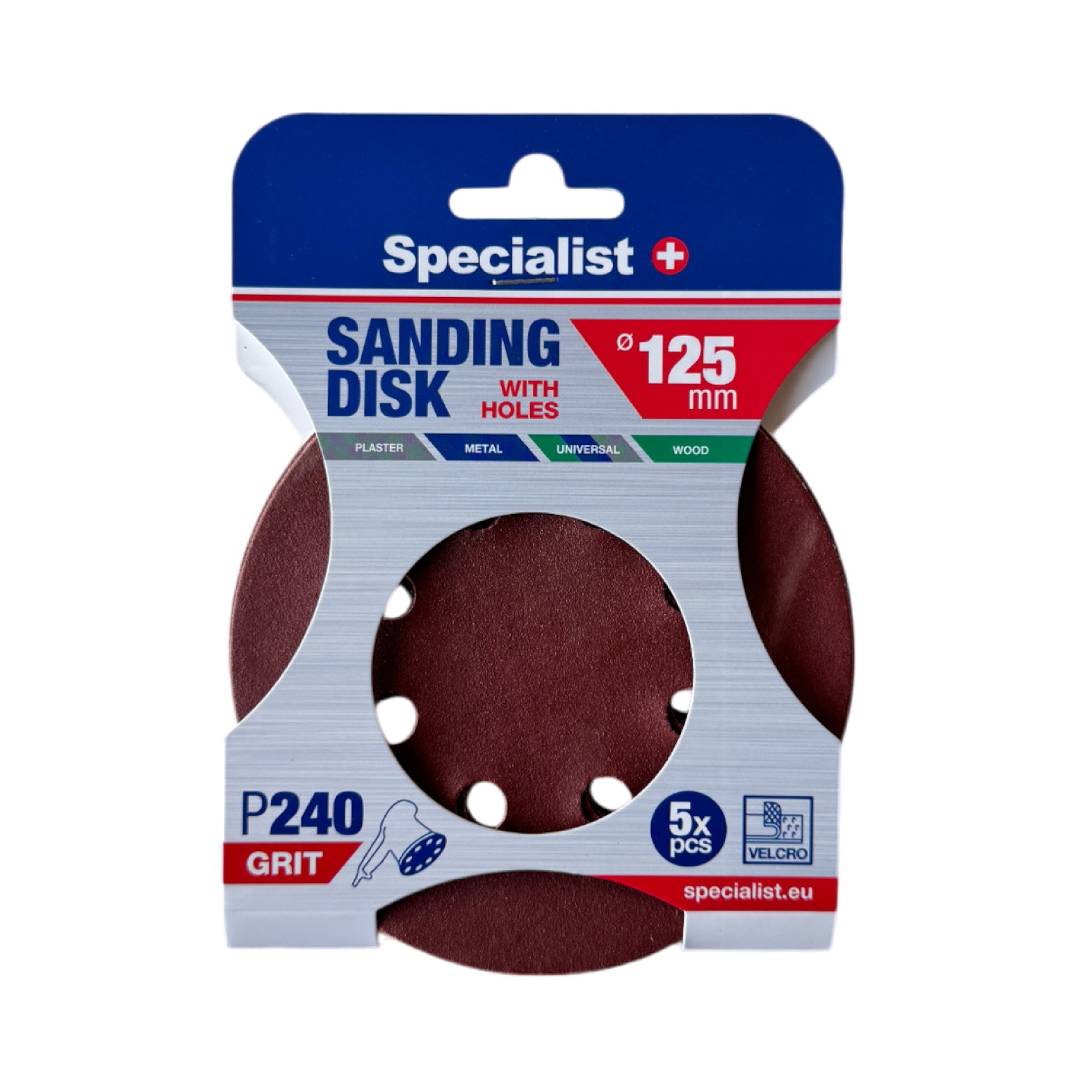SPECIALIST+ smilšpapīrs ar caurumiem P240, 125