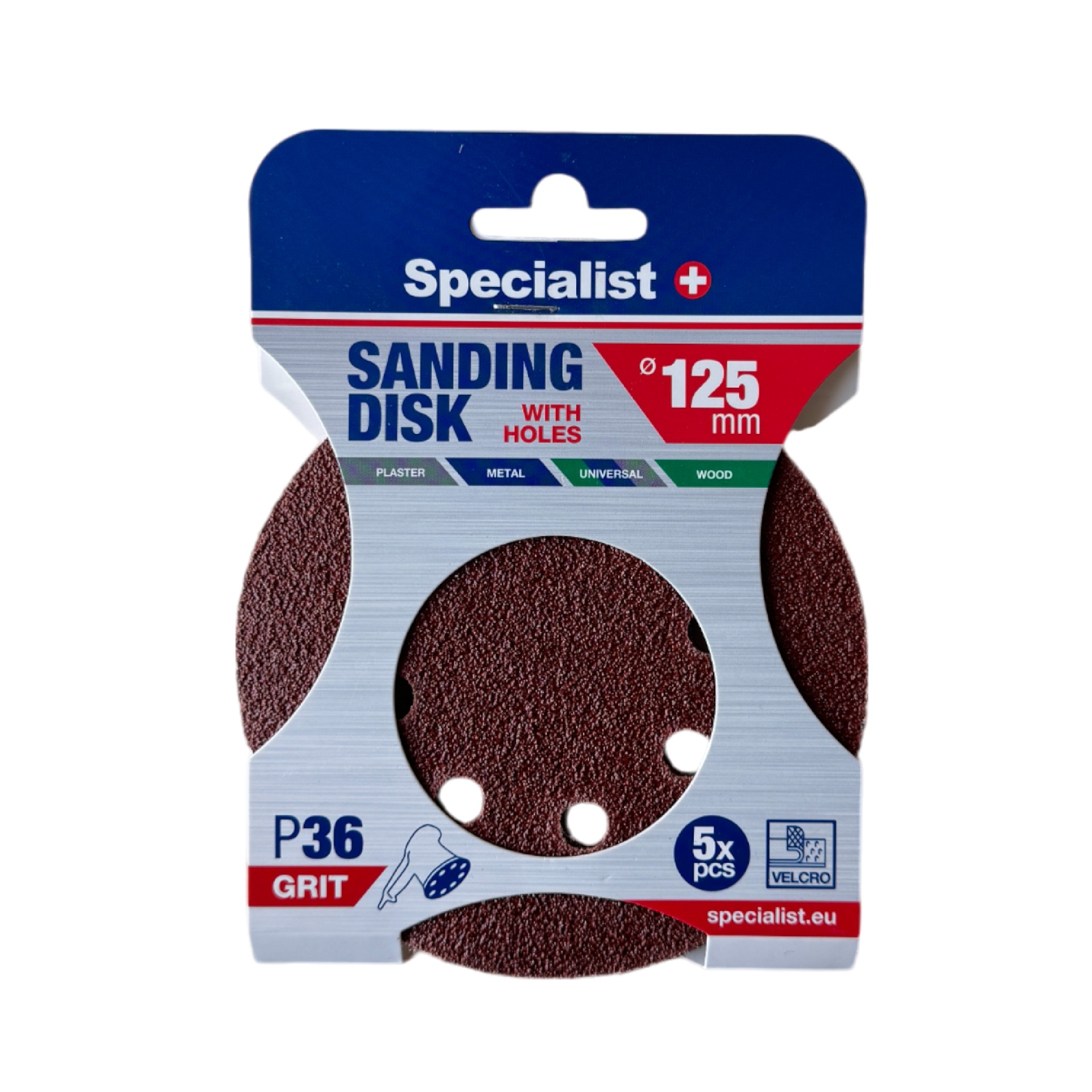 SPECIALIST+ smilšpapīrs ar caurumiem P36, 125