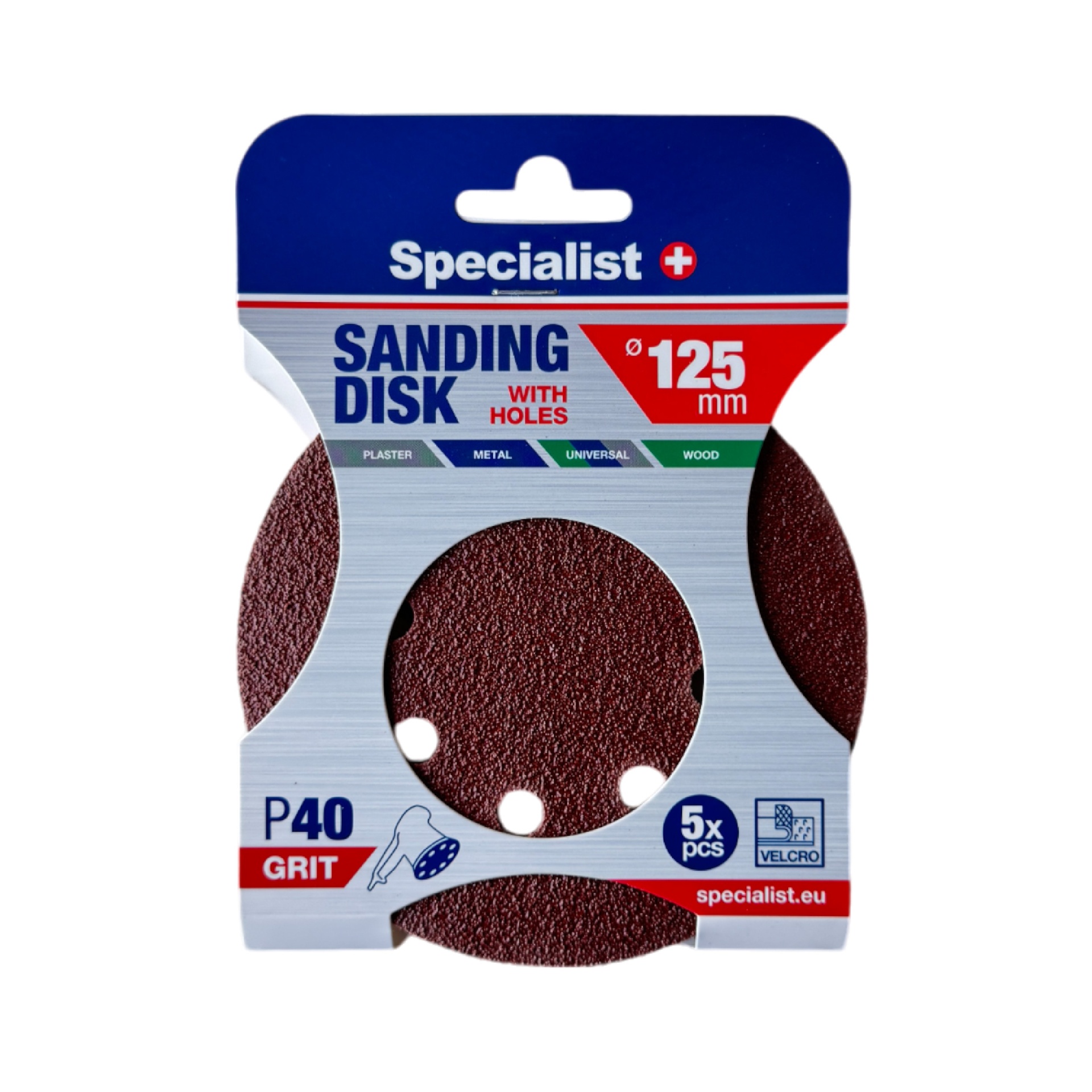 SPECIALIST+ smilšpapīrs ar caurumiem P40, 125