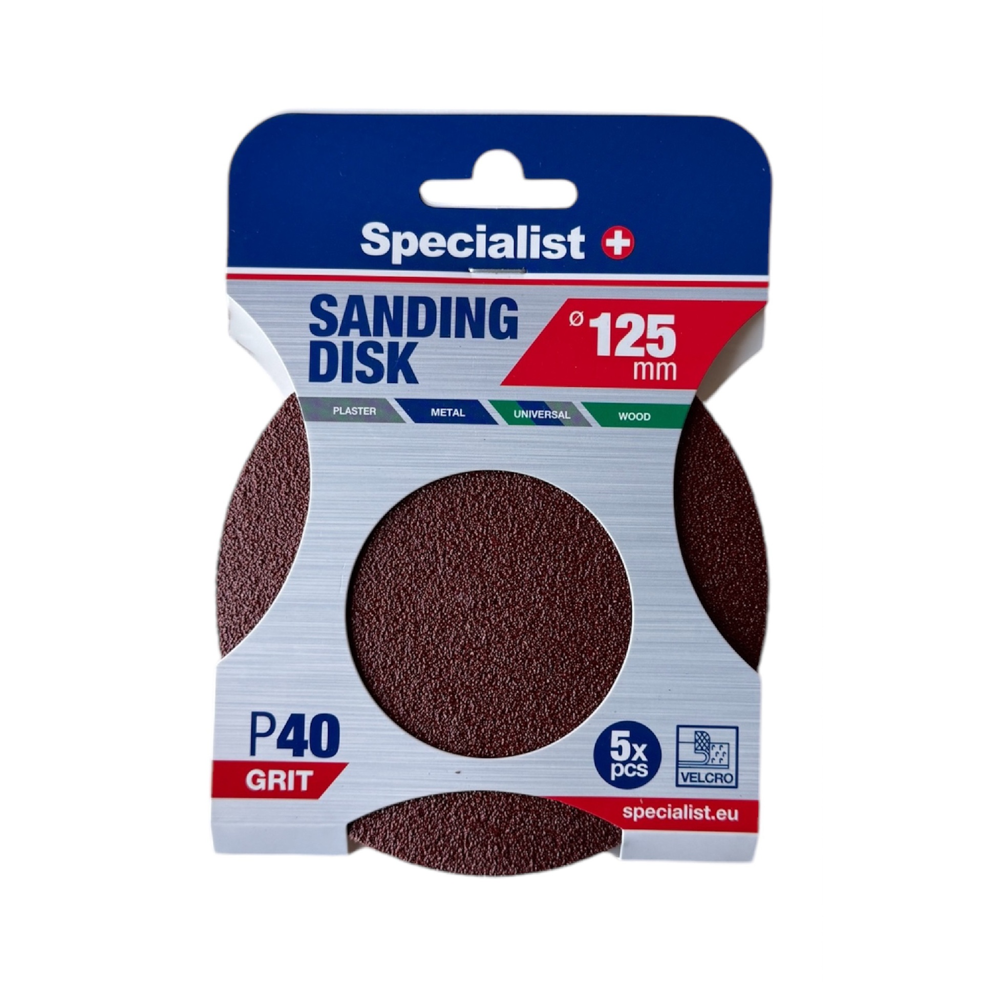 SPECIALIST+ smilšpapīrs P40, 125 mm, 5