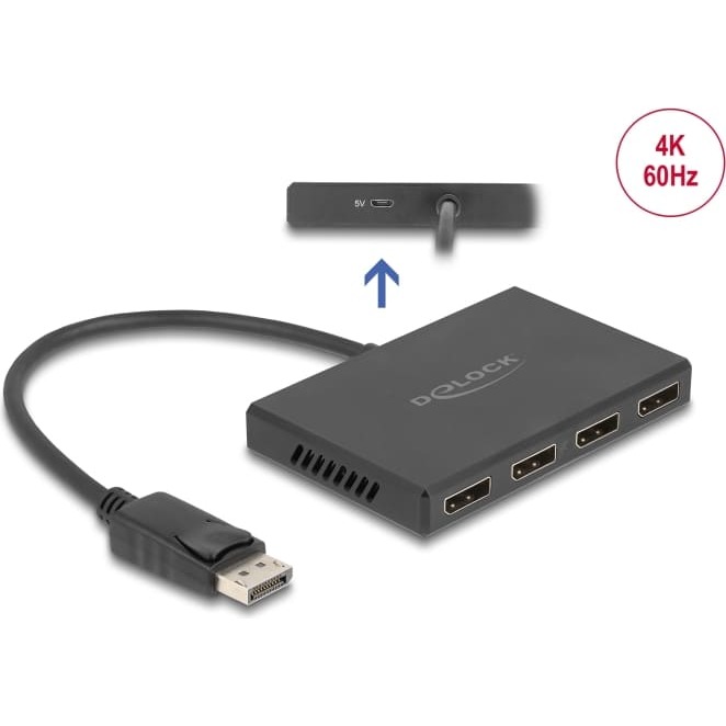 Spliteris DisplayPort1.4, 1ports > 4porti