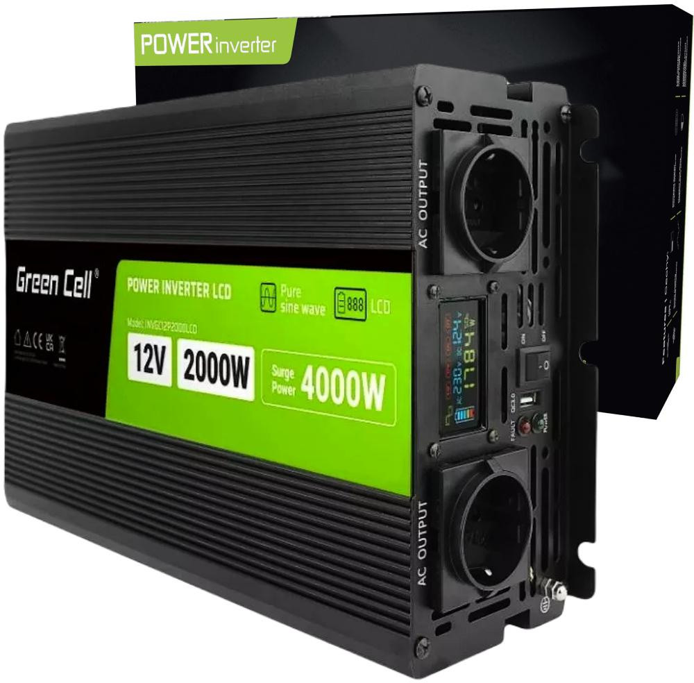 Sprieguma pārveidotājs Green Cell PowerInverter LCD