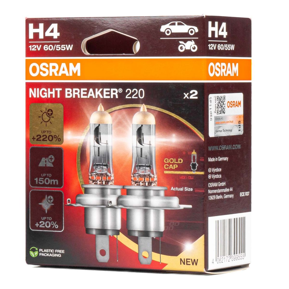 Spuldzes Osram H4 12V 60/55W P43t